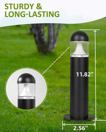 MOON-DE-AGE Low Voltage Landscape Pathway Lights, 12V LED Bollard Light IP67 Waterproof, Outdoor Driveway Walkway Wired Lights (Included Connector) - Yard Garden Lawn, 2700K Warm White, 12 Pack