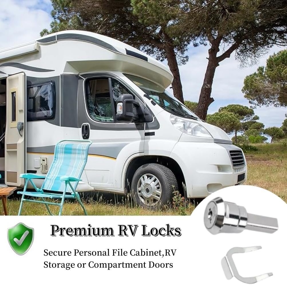 1 Pack Cabinet Lock with Keys, Key Lock, Heavy Duty Cabinet Cam Lock Set for Cabinets, RV Storage Locks, RV Compartment Locks for Truck Pickup Tool Box Mailbox Drawer Cabinet, Cam Locks Keyed Alike