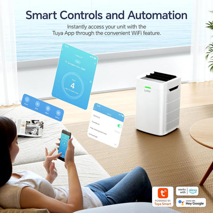 Air Purifiers for Home Large Room Up to 2600 Ft², Double-Sided HEPA Air Purifier with Washable Pre-Filter, Smart WiFi, PM 2.5 Air Quality Monitor, Fan Mode, for Pets Hair, Dust, Smoke, Pollen