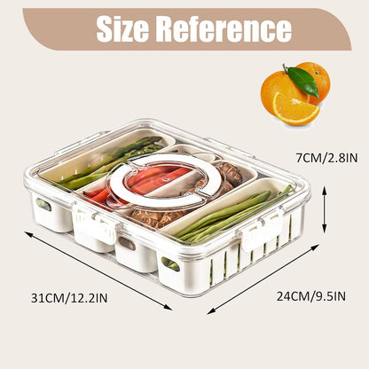 MLKLDOU Fridge Organisers Vegetable Fruit Storage Container,Refrigerator Organizer Bins with Lids & Handle,Stackable Fridge Organizer,Pantry Multipurpose Divided Organizer Boxes (Low)