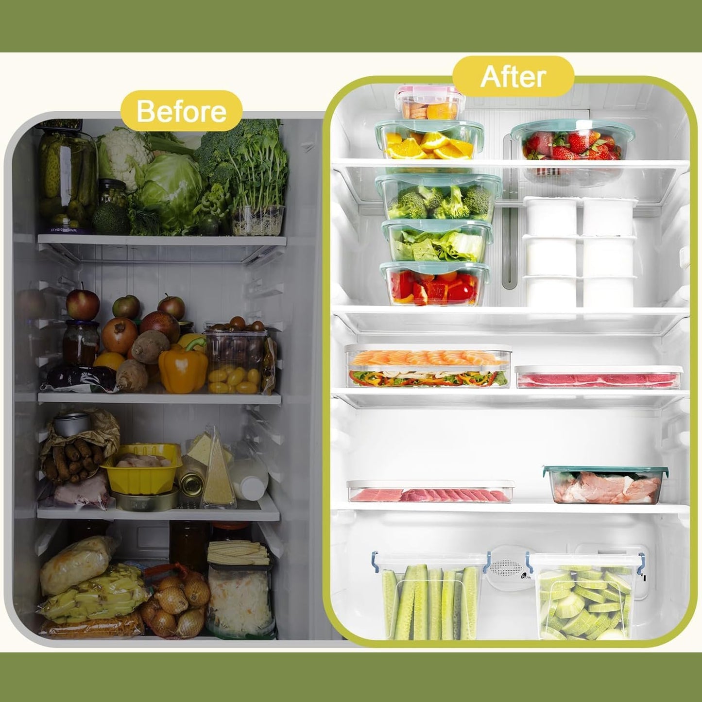 3 Layer Deli Meat Container for Fridge, Airtight Food Storage Containers 3-Piece Set, Stackable Containers for Meat, Deli & Leftovers, Leakproof Freezer, Dishwasher Safe