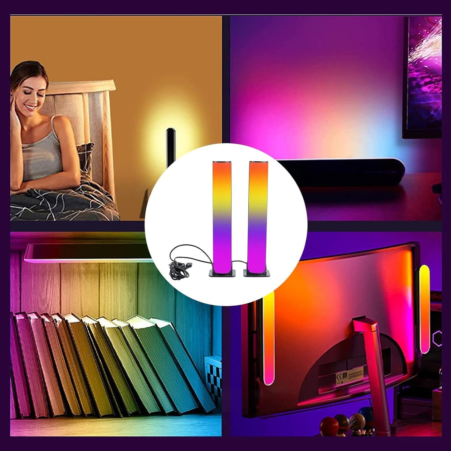 Office Ambient Lighting, RGB Lighting Bar, Smart Decorative Office Light - Lampada Di Controllo Vocale, Elegante Decorazione Da Tavolo Per Camera Da Letto, Soggiorno, Raccolta