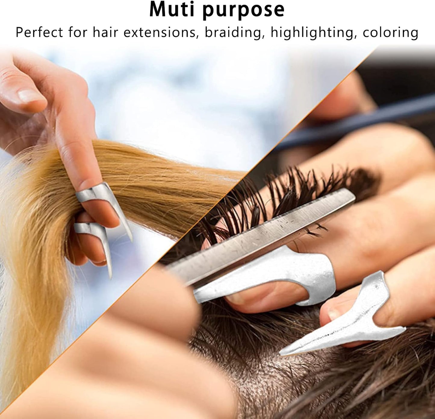 10 Pieces Hair Separation Rings, Hair Sectioning Tool, Hair Separating and Selecting Tool, Metal Hair Cutting Ring Hair Separator Ring