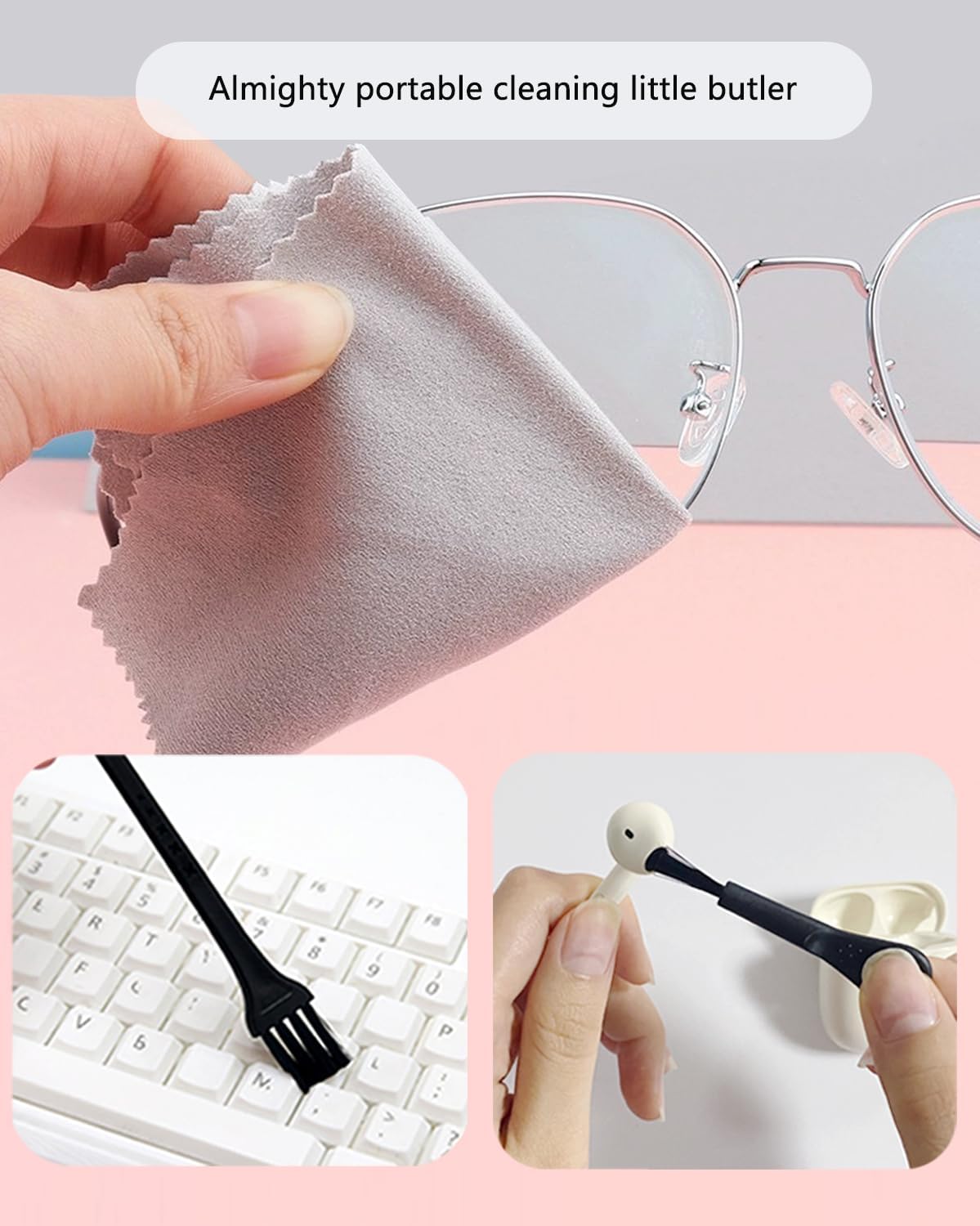 Touchscreen Mist Cleaner Spray Kit 2in1 Car Screen Spray Cleaner Car Essentials for Women Travel for iPhone iPad AirPods MacBook Eyeglasses Cell Phones Screen Cleaner Spray Kit (2 Units)