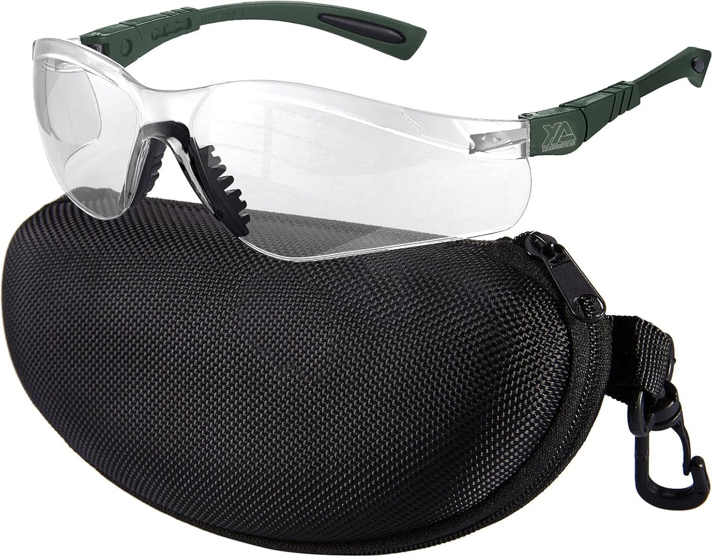 xaegistac Shooting Glasses Anti-fog Shooting Range Eye Protection, Adjustable Safety Glasses with Zipper Hard Case