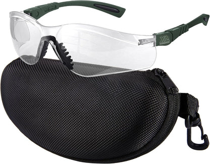 xaegistac Shooting Glasses Anti-fog Shooting Range Eye Protection, Adjustable Safety Glasses with Zipper Hard Case