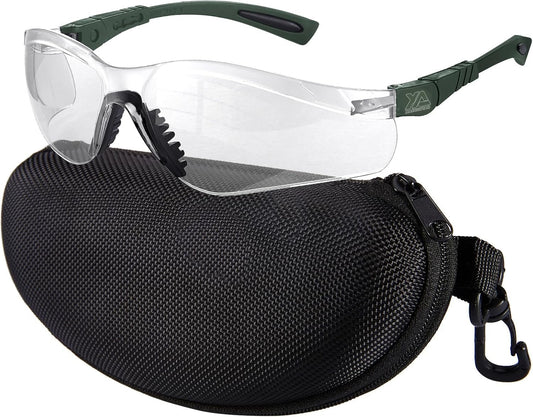 xaegistac Shooting Glasses Anti-fog Shooting Range Eye Protection, Adjustable Safety Glasses with Zipper Hard Case