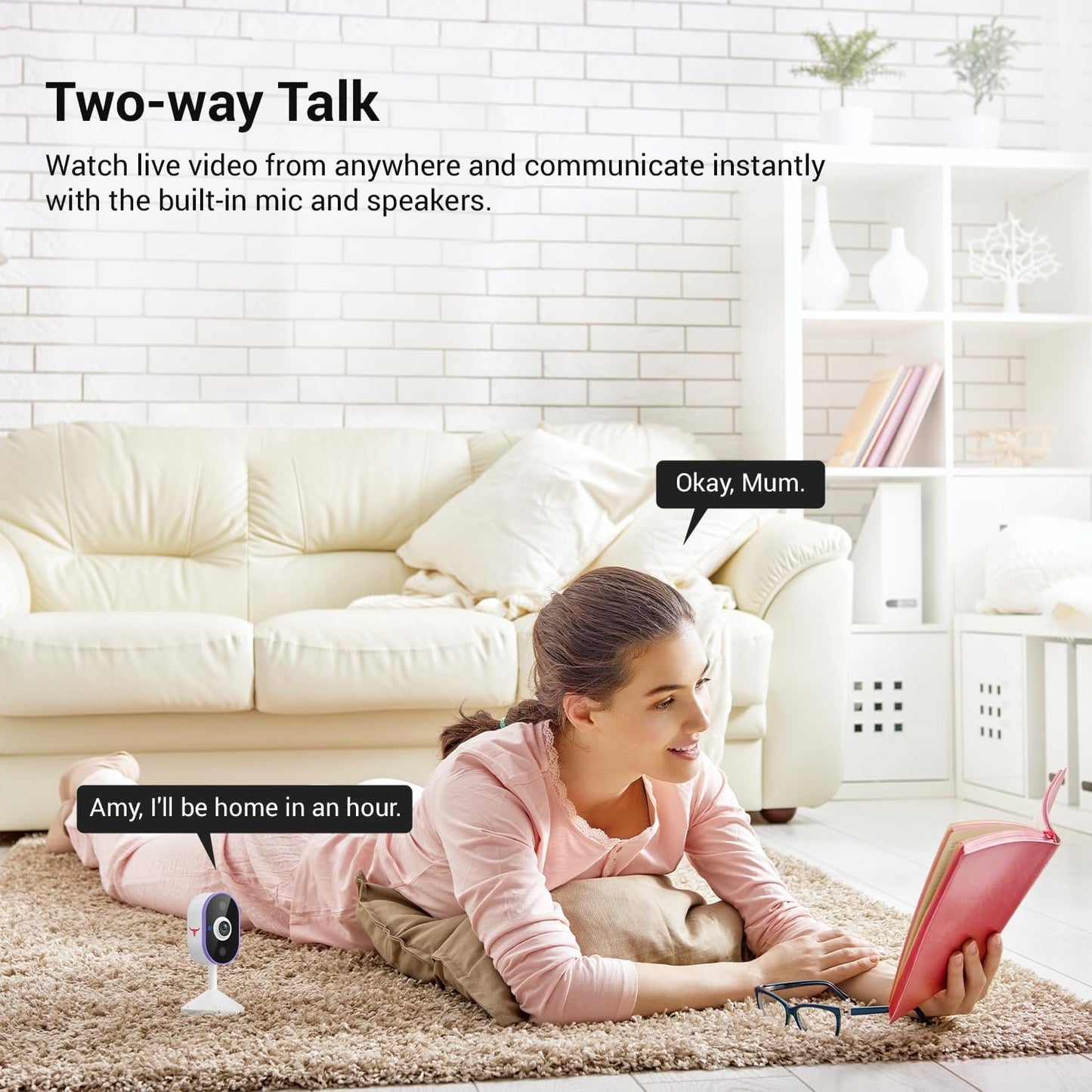 Security Cameras Wireless Outdoor, Indoor Home Camera with 2-Way Audio, Smart AI Human Detection, Color Night Vision, Cloud Storage, 2.4G WiFi