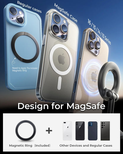 Vacuum Magnetic Phone Holder Stand, for Magsafe Suction Cup Phone Mount [89+LBS Strongest Suction & 2800gf Strongest Magnetic] Adjustable Swivel Lock, for Your Car/Gym/Mirror (Black)
