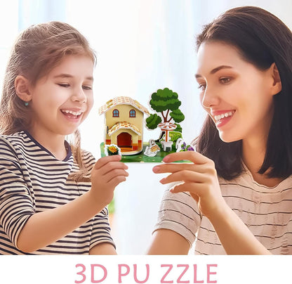 Kids Three-Dimensional Puzzle Kit, Educational Miniature Scene Puzzle Toy, 4.72 Inches, Interactive Early Learning Activity for Boys, Girls, Home Play, Creativity Development