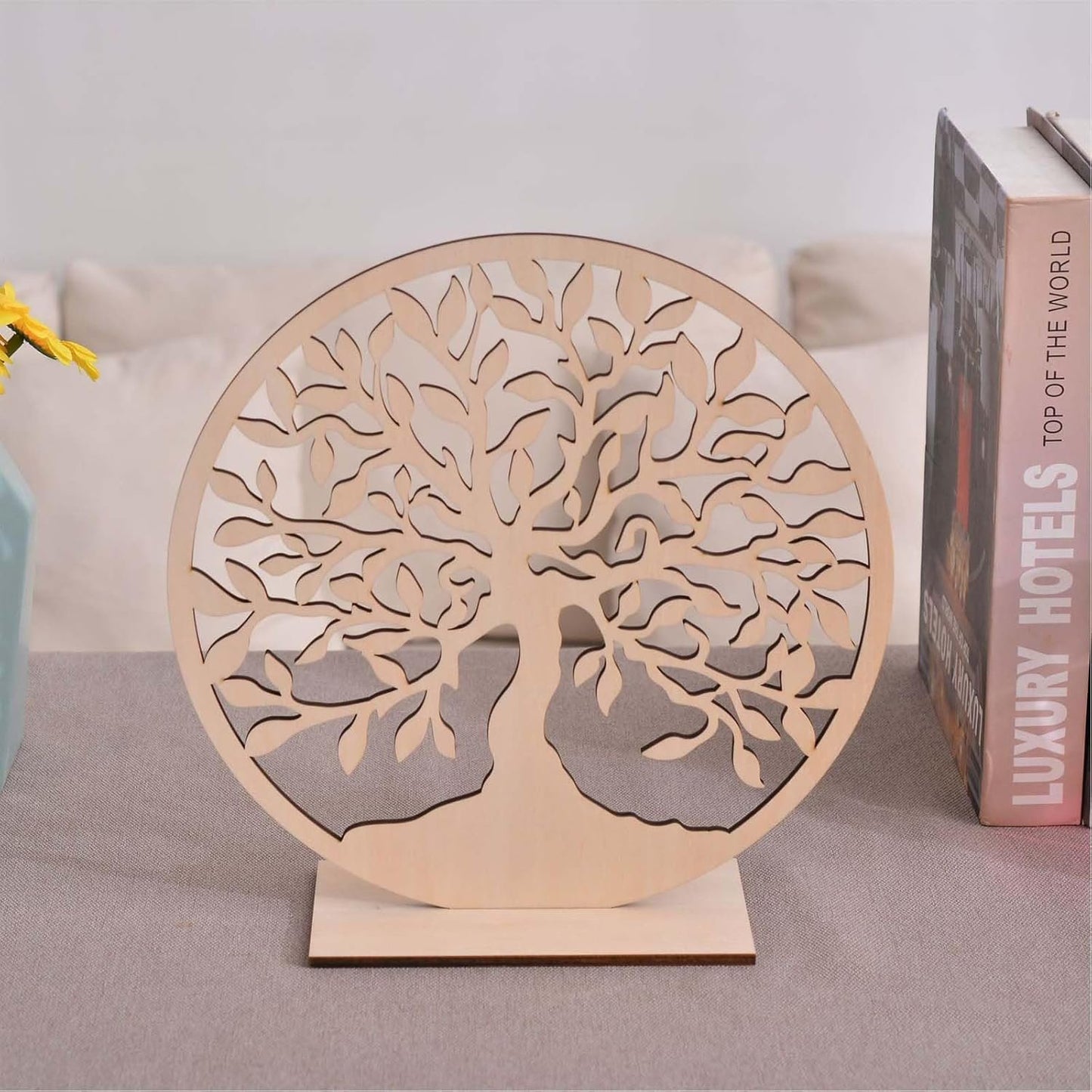 VIDSTW Home Decorations, Tree of Life Wooden Decoration, Home Objects Gift Idea, Wooden Tree of Life, Home Decorative Figurines for DIY, Wedding Decorations