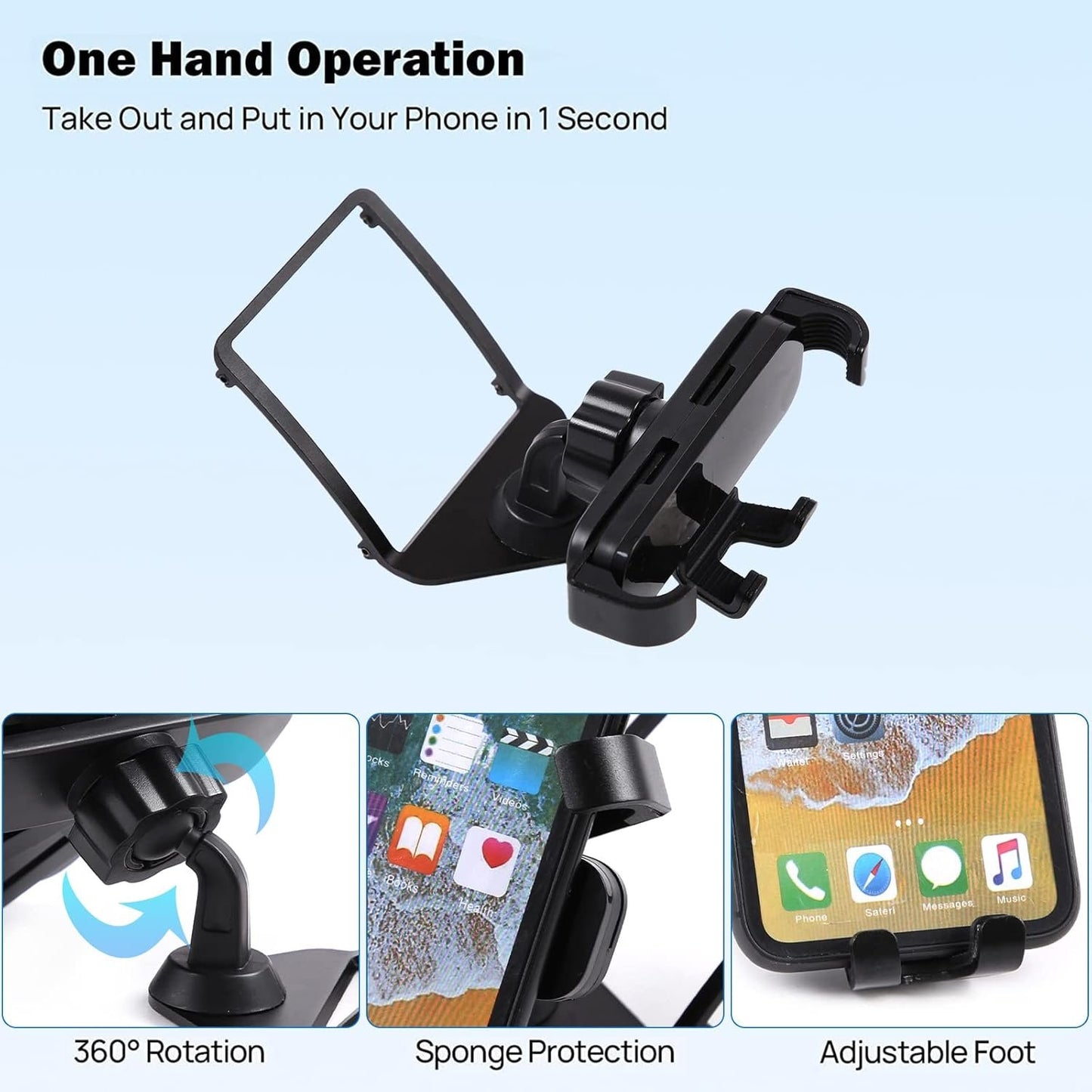 DIYUCAR Car Phone Holder for BMW 1 2 3 4 F20 F21 F22 F30 F31 F32 F33 F36 2013-2019 Black