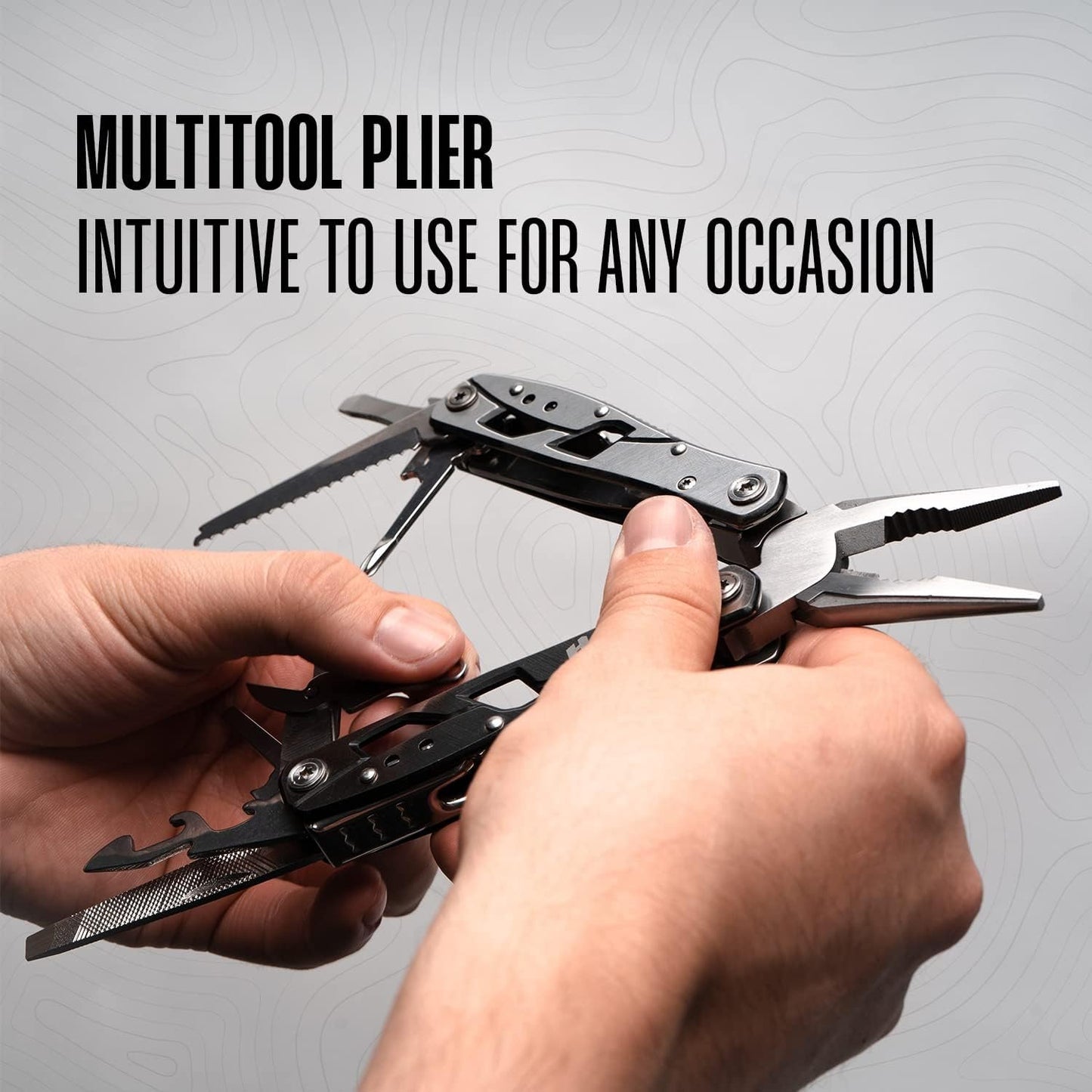 Multitool Plier - 12 In 1 Stainless Steel Pocket Multi Tool With Durable Sheath For Camping, Survival Gear Safety Locking Camping Accessories Cutter, Bottle Opener, Screwdriver by Hayvenhurst pm-01