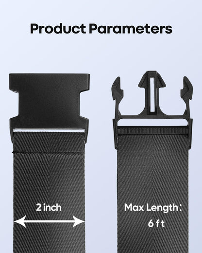 4 Pack Luggage Straps for Suitcases, Travel Adjustable Luggage Band Bag Straps with Luggage Tag, Heavy Duty Non-Slip Suitcase Belt with Quick-Release Buckle Ensure Suitcase Security, Black