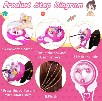 Magic Braids Set – Automatic Machine for Hair Braids and Accessories for Girls, Hair Braider and Braiding Machine, Ideal as a Gift for Girls!