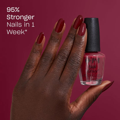 OPI Nail Envy | Tough Luv | Coloured Strengthening Nail Polish | Dark Pearl Red 15ml