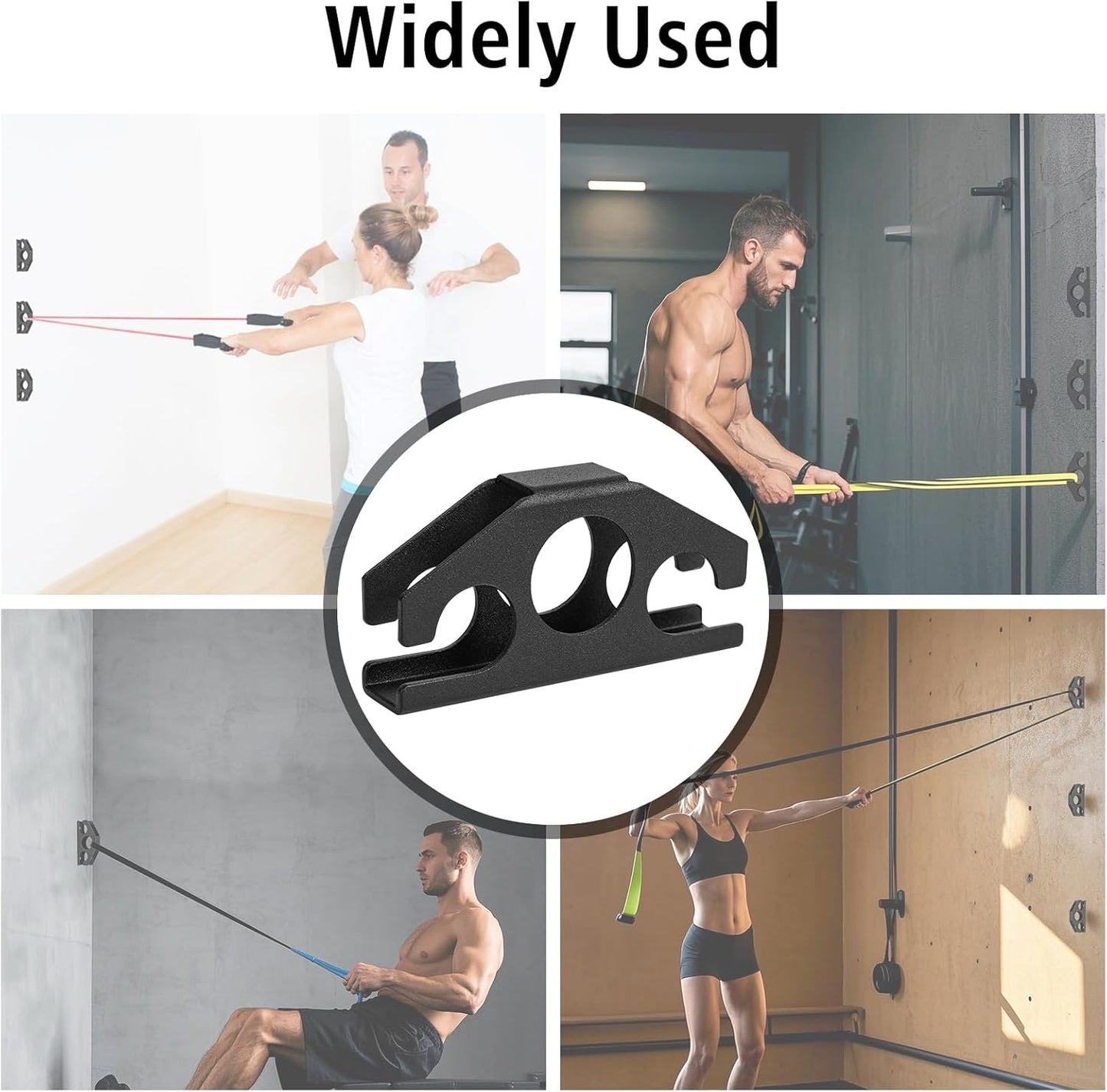 Wpbhk 3 Pcs Resistance Band Wall Anchors - Space Saving Wall Mount Anchors for Home Gym Workouts, Strength Training, Physical Therapy Exercise, Fitness with Mounting Screws