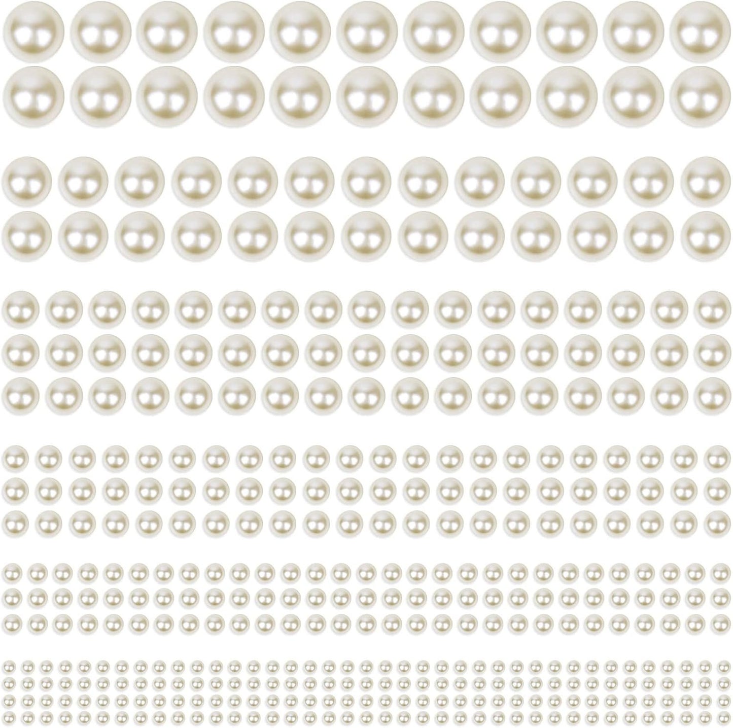 1980Pcs Self Adhesive Pearl Stickers, Shynek Pearls Sticker Gems for Hair, Face, Makeup, Eye, Nail, Crafts, Assorted Sizes
