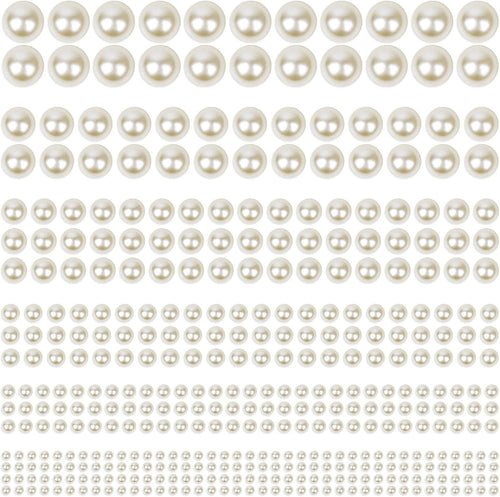 1980Pcs Self Adhesive Pearl Stickers, Shynek Pearls Sticker Gems for Hair, Face, Makeup, Eye, Nail, Crafts, Assorted Sizes
