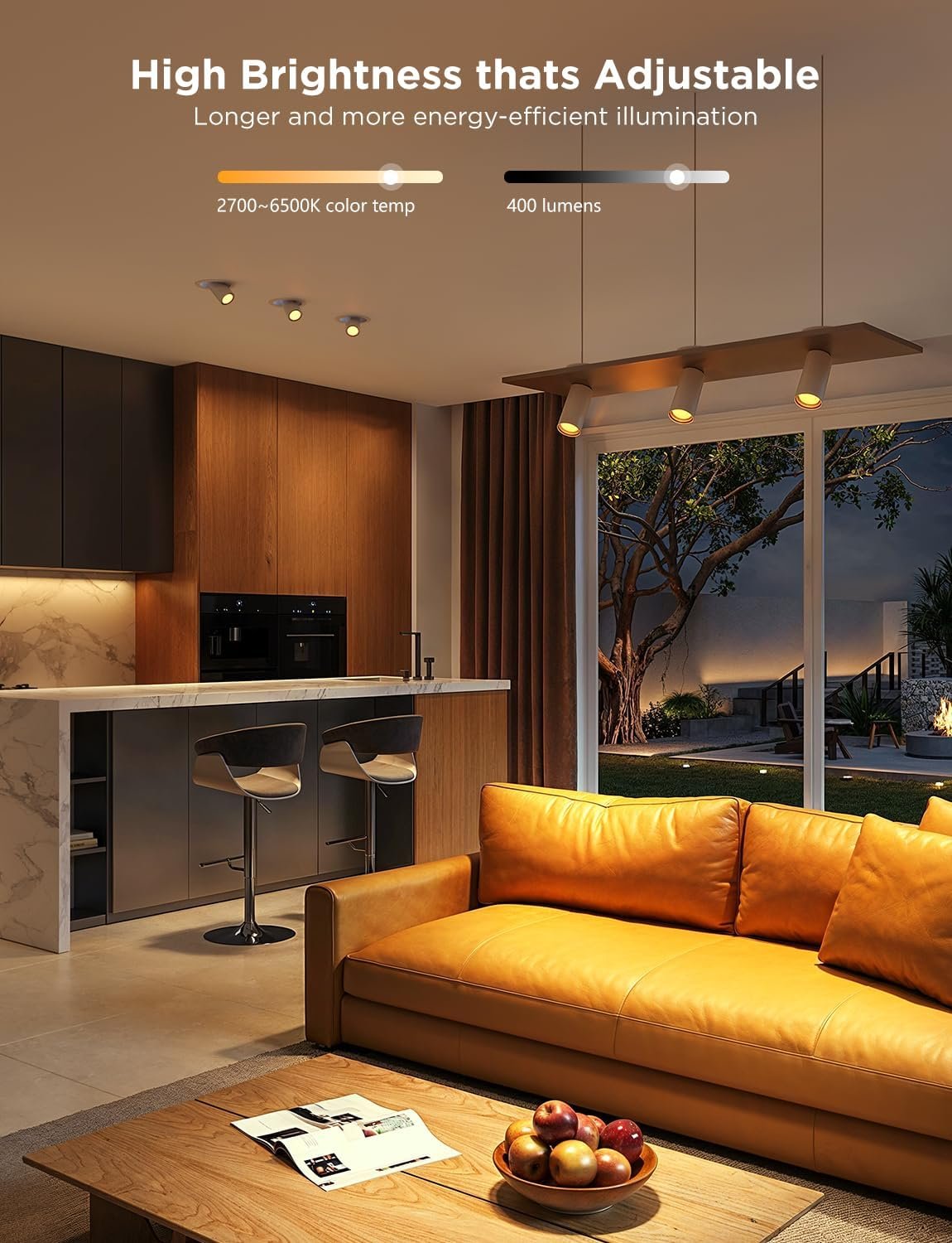 Govee GU10 LED Bulb, Smart GU10 Light Bulbs, Dimmable Color Changing Light Bulbs, 85 Dynamic Scenes, WiFi & Bluetooth LED Bulbs Work with Alexa, Google Assistant, Syncs with Music, 4 Pack