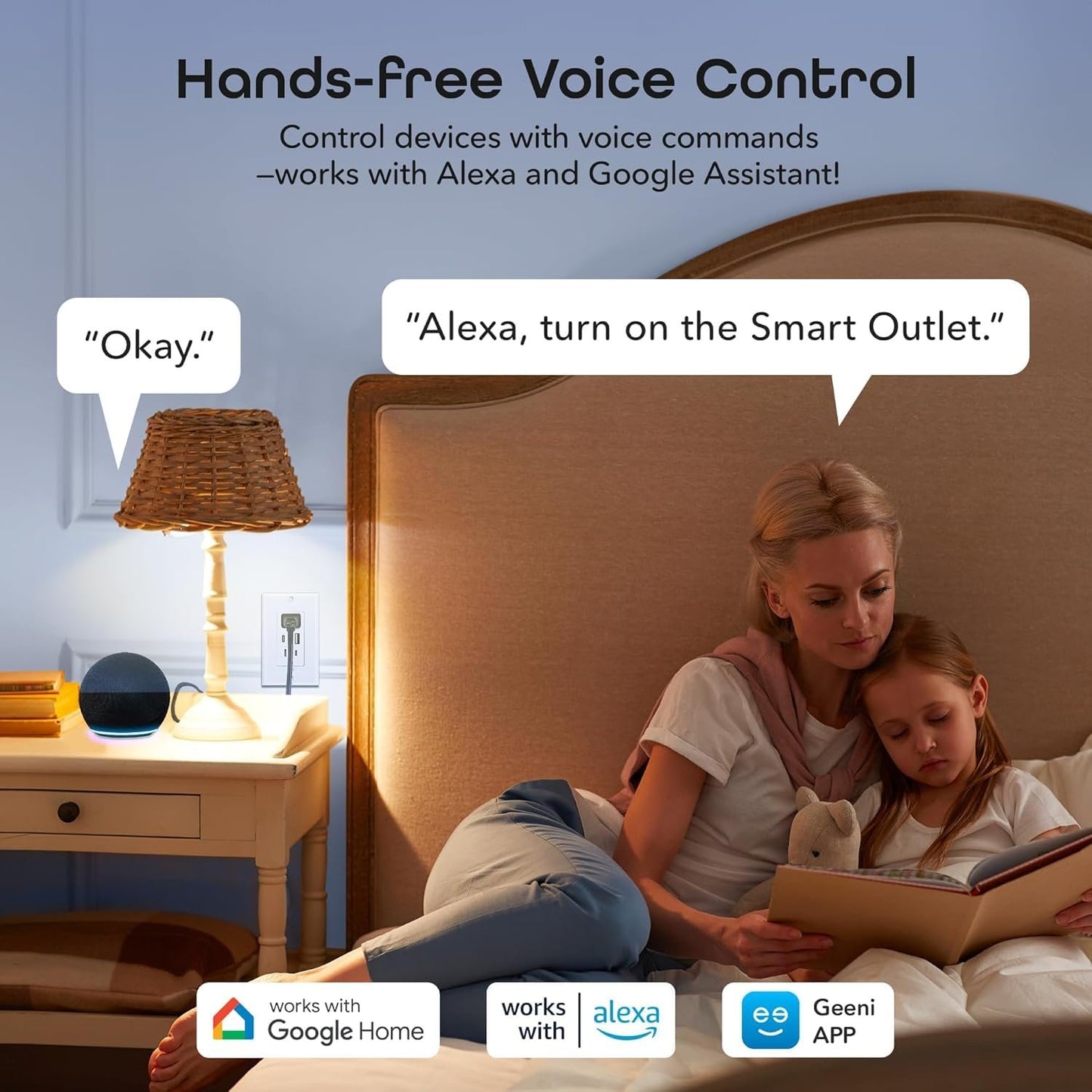 Geeni Current Smart Wi-Fi Outlet with 2 Fast Charge USB Ports (20W USB-C PD & Quick Charge USB-A), Voice Control, No Hub Required, Compatible with Alexa & Google Home