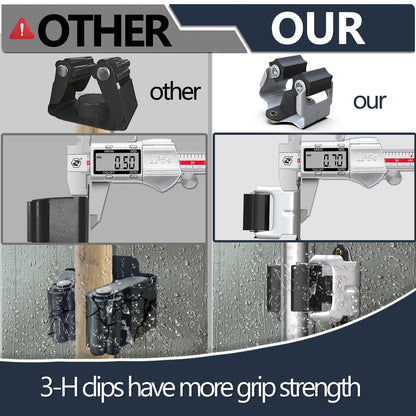 3-H Mop and Broom Holder Big Size Hanging 1 KG Extra,Broom Holder 6 Pack,Broom Holder Wall Mount for Garage Garden Shed Storage System Laundry Room Home Kitchen Organization(Black)