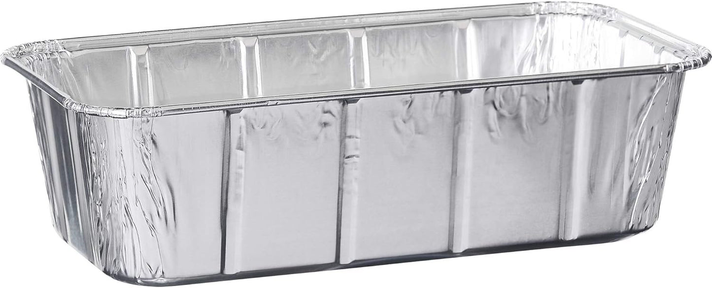 PLASTICPRO [2 Lb 10 Pack Disposable Loaf Pans Aluminum Tin Foil Meal Prep Bakeware - Cookware Perfect for Baking Cakes, Bread, Meatloaf, Lasagna 2 Pound 8.5'' X 4.5'' X 2.25''