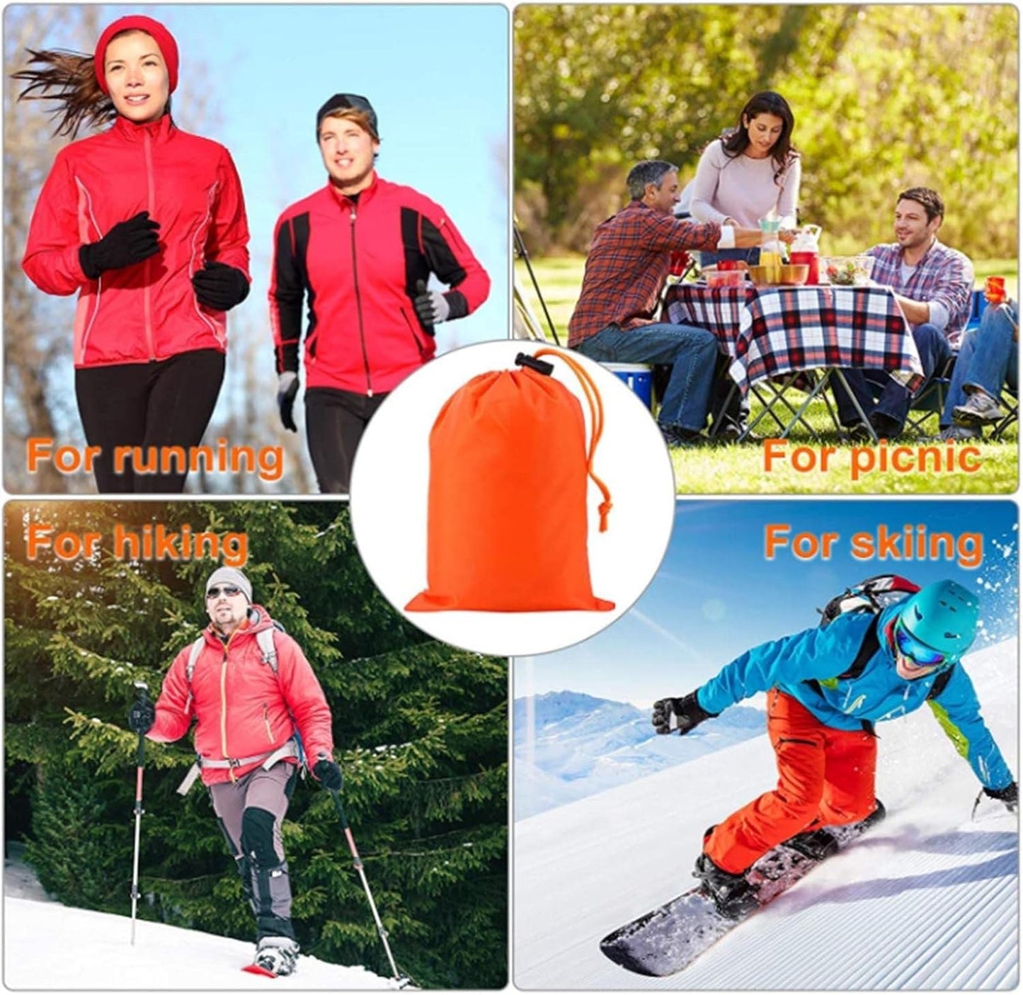 GUANGLU Emergency Survival Shelter Kit - Emergency Blankets Thermal Survival Blankets Camping Rescue Blanket Waterproof Lightweight Emergency Sleeping Bag for Camping Hiking Outdoor Activities