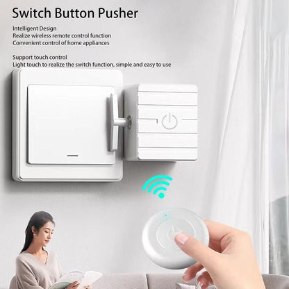 Remote Control Button Pusher, RF Remote Control Smart Button Pusher with Touch Turn Ordinary Switches Into Smart Buttons Switch Button Pusher for Home Automation System