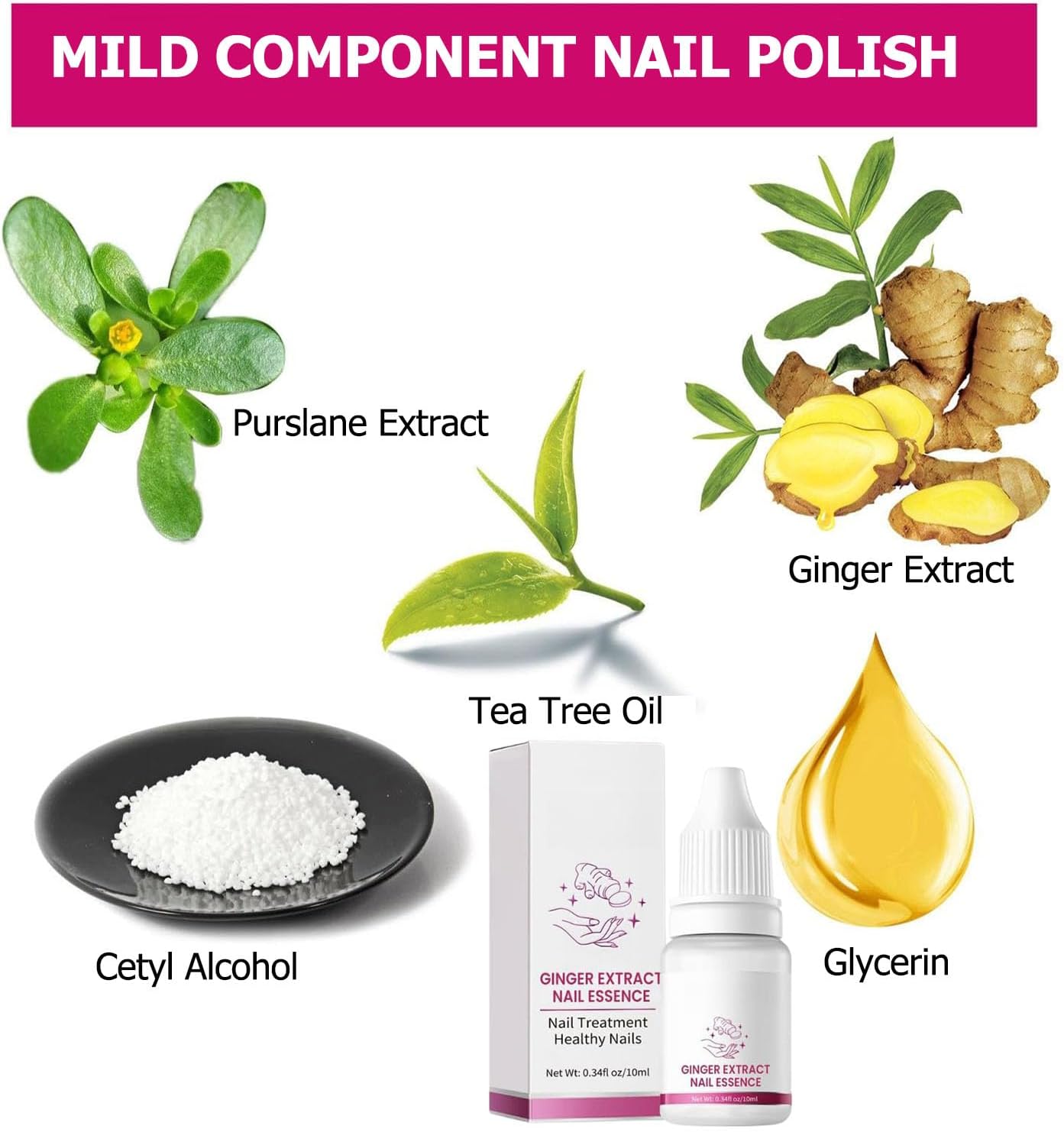 Fungigone Ginger Nail Essence, Fungigone Nail Treatment Toe, Natural Nails Fungus Treatment for Toenail & Foot Care, Regenerate Nails and Heal Wounds & Cracks (2 PCS)