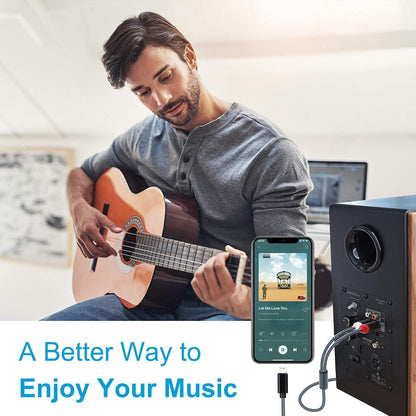 Lightning to RCA Cable Audio Aux Adapter, Stereo Y Splitter Adapter for Select iPhone, iPad and iPod Models for Power Amplifier, Car, Home Theater, Speaker and More (6FT)