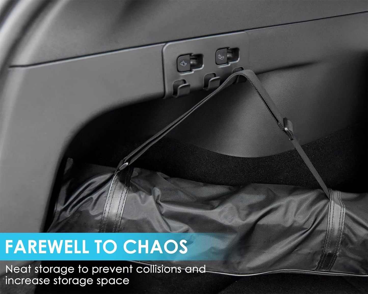 DS. DISTINCTIVE STYLE Model Y Trunk Grocery Bag Hooks Compatible with Tesla Model Y 5 Seater 2021-2023 Series Interior Accessories Tote Trunk for Storage Bags