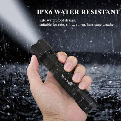 Super Bright Flashlight WF-501B Tactical Flashlight 3000 Lumens 1 Mode 3.7-18v Mini Portable Handheld Flashlight Torch for Hunting, Camping, Cycling 2Pack (Battery not Included)