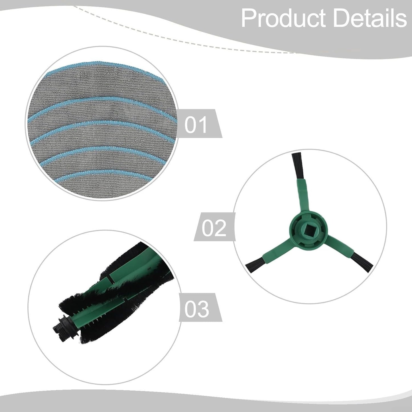 Cleaning For Essentials - Set composto da spazzola principale + filtro + spazzole laterali + panno in microfibra progettato specificamente per Roomba For Essentials (B)