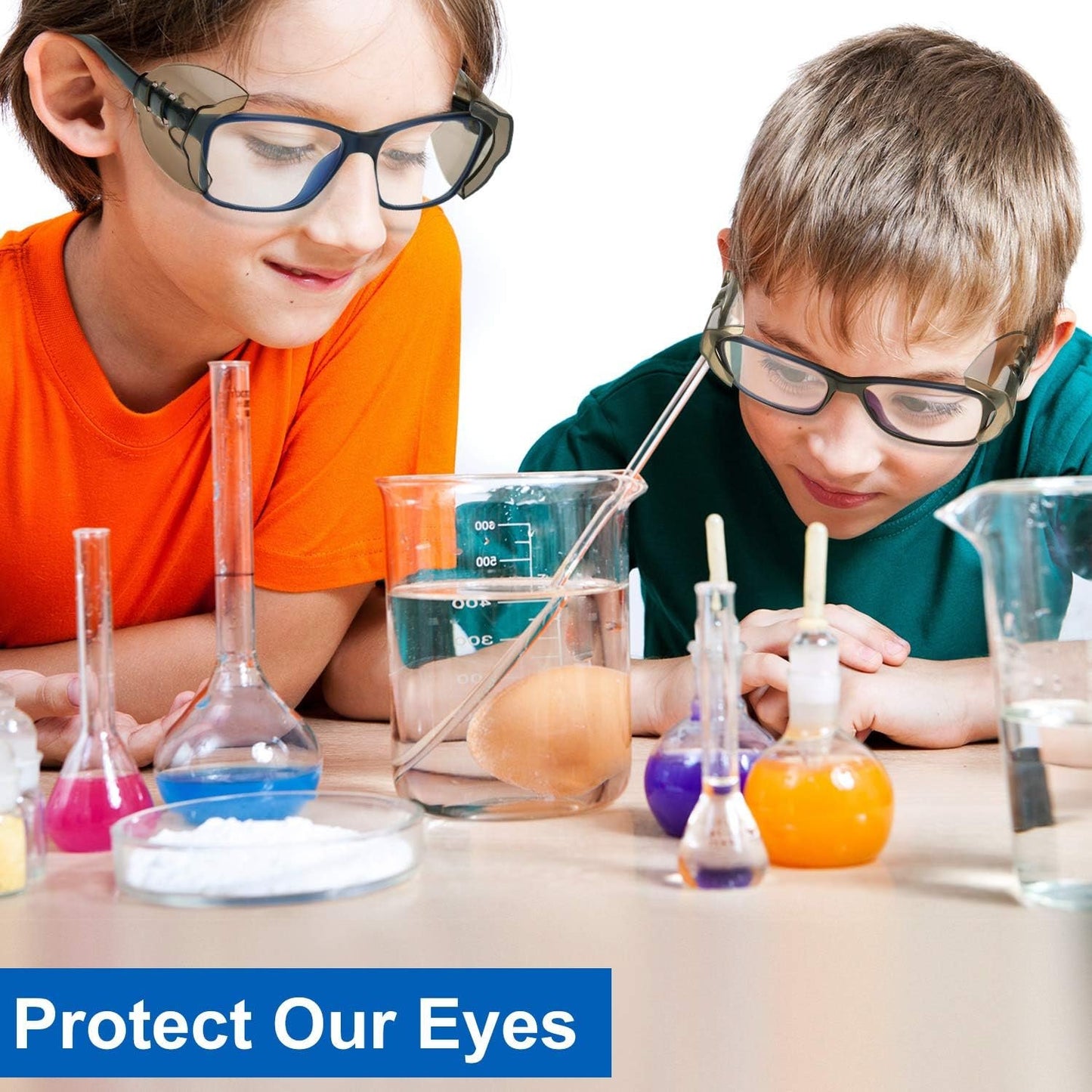 PMELCXD 8 Pairs Eye Glasses Side Shields Safety Eye Glasses Side Shields Slip Clear Flexible Slip On Shield Fits Small Medium Eyeglasses Added More Protection on Safety Glasses (Transparent and Black)