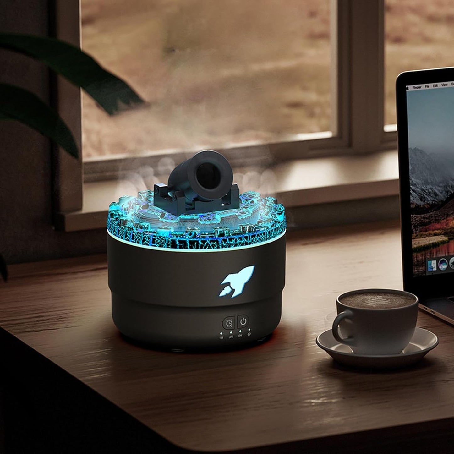 Aromatherapy Diffusers, Mood Diffusers For Home - Turret Air Diffuser Humidifier | Flame Air Diffuser, Air Diffuser Humidifier With Volcanic Light