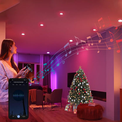 Smart Spotlight FRESHIN GU10 RGBCW WiFi LED Downlight Multicolor Lights Dimmable Changing 2.4Ghz Only, Compatible with Alexa, Google Home, No Hub Required (2)