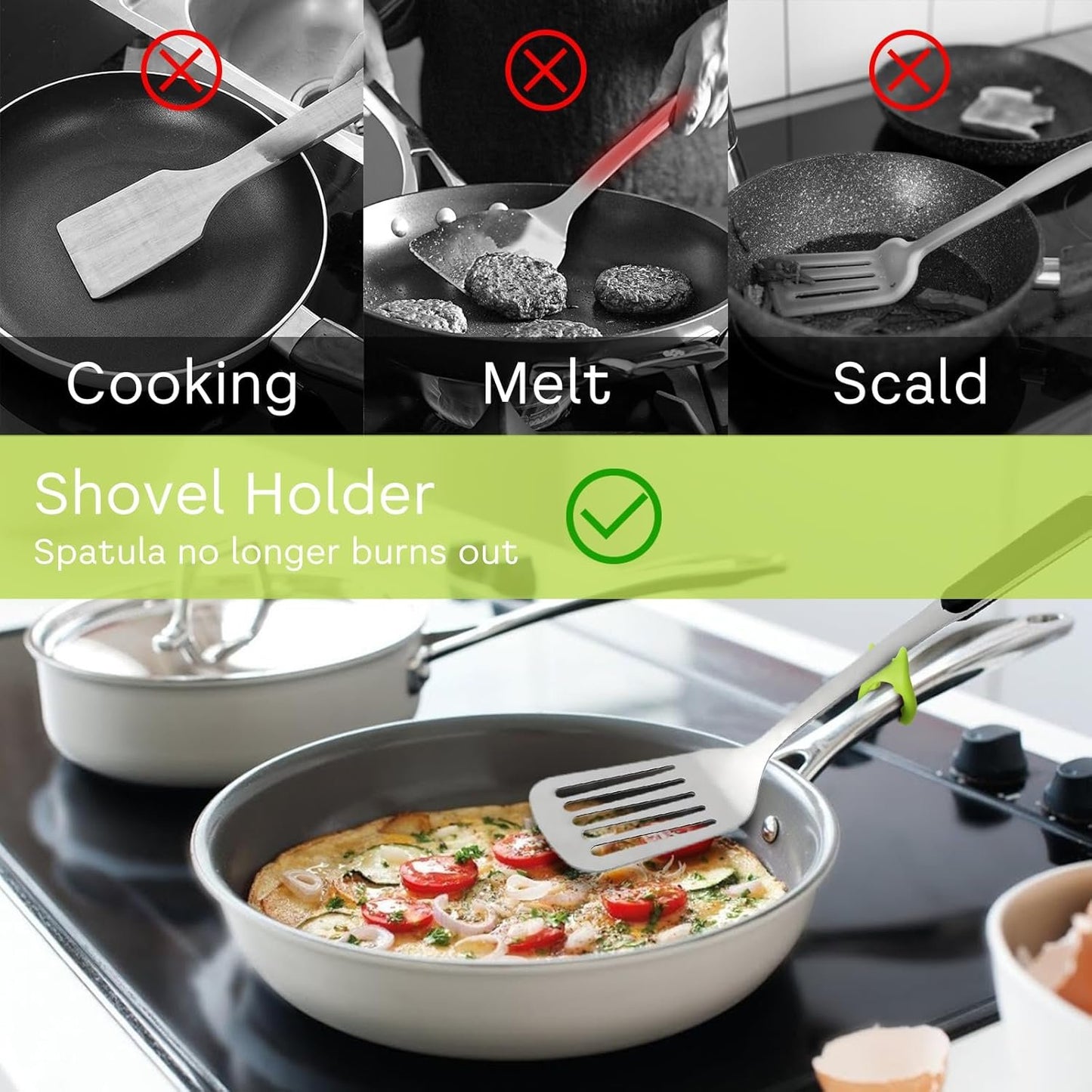 Cobee 2 Silicone Spoon Rest for Cooking - Non-Slip, Heat Resistant for Kitchen Utensils, Mini Stoves, Spatula - Cute Gadgets and Accessories