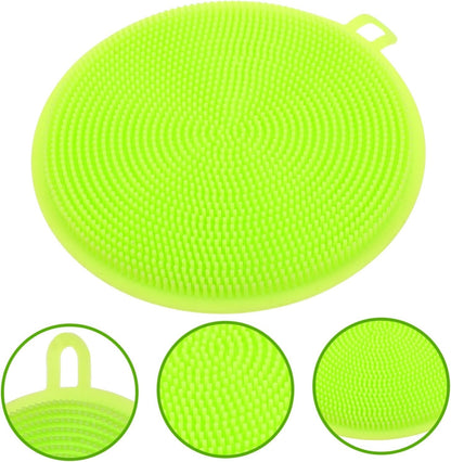 GOOHOCHY Silicone Scrubbing Brush Pad for Kitchen Cleaning Non Stick Dishwashing Brush for Cookware Safe for