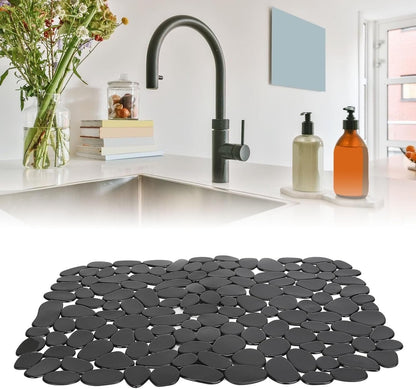 Sunicon 2-Pack Kitchen Sink Mat, 12 x 15.8 in PVC eco friendlys Kitchen Prevent Slip Easy Cleansing Adjustable Porcelain Dish Drying Pad Sink Protector