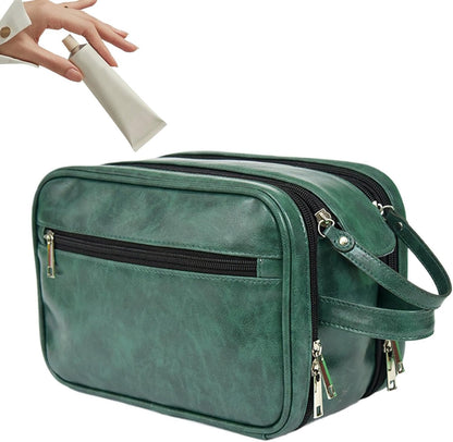 Hygiene Bag for Men, Travel Cases PU Shaving Bag, Toiletry Organizer, Men Cosmetic Bag, Large Capacity Bathroom Travel Bag for Household