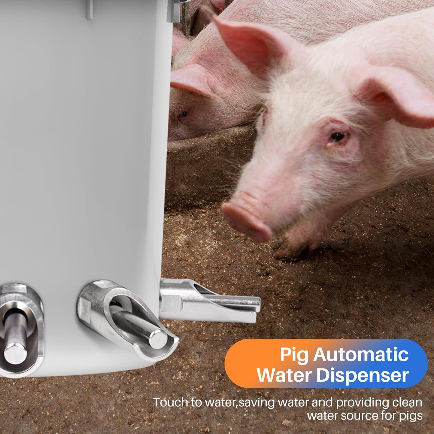 OUJIMAI 10PCS 1/2 NPT Pig Waterer Nipple Barrel Kit Stainless Steel Pig Waterer Nipples Systems Kit Pig Nipple Water Drinker for Sows Piglets Livestock Water Trough (10 Pig Nipples Kit)