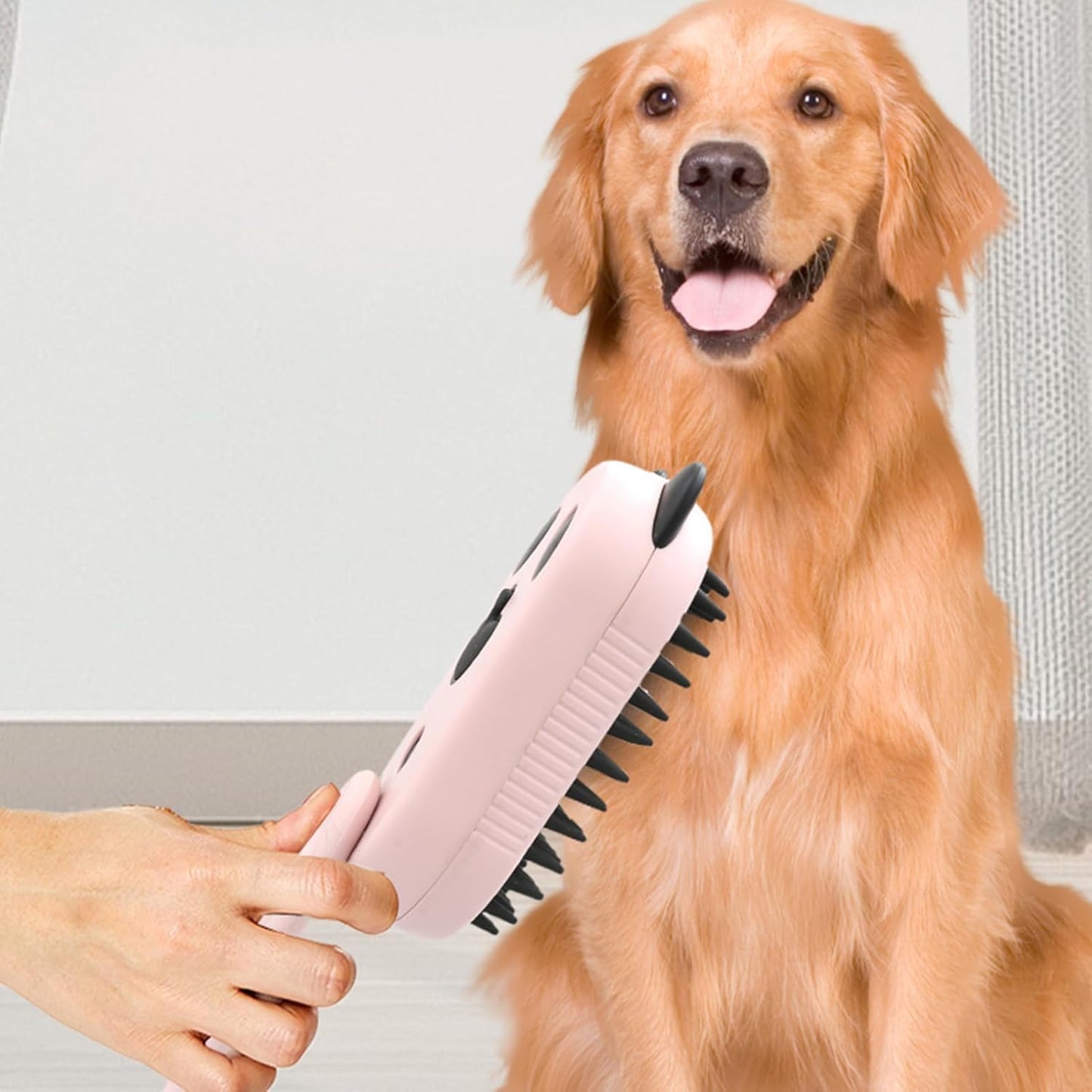 Dog Water Brush,4 in 1 Dog Hair Removal Comb with Water Spray | Steamy Pet Massage Tool, Pet Comb for Shedding, Cleaning, Grooming