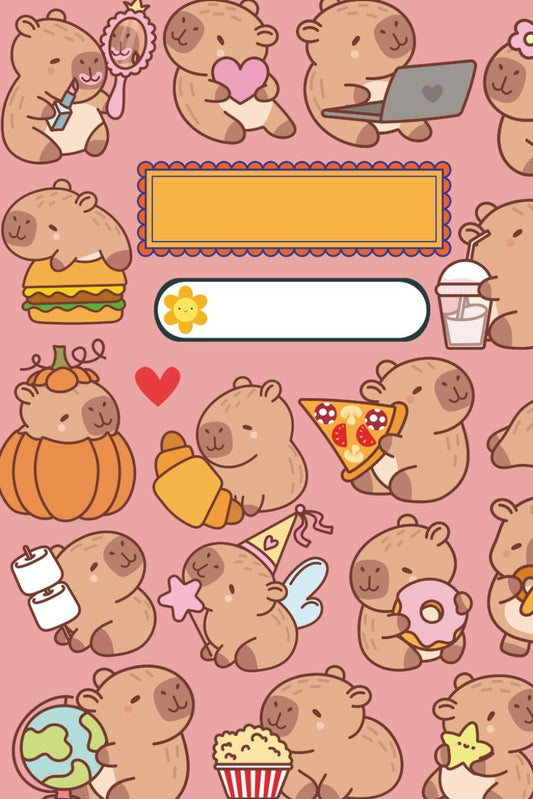 Pastel Capybara Cuties: Pink Peach Aesthetic Notebook for Writing, Journaling, and Creative Vibes: Kawaii Capybara-Themed Journal with Matte Soft Cover and 120 Lined Pages – Ideal for Students, Artists, and Daily Reflections