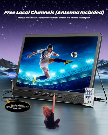 NORTHING 18" 1080P Full HD Portable TV, Portable Entertainment System with HDMI Port for Your Favorite Smart Streaming or Gaming Device | Sleeping Timer,