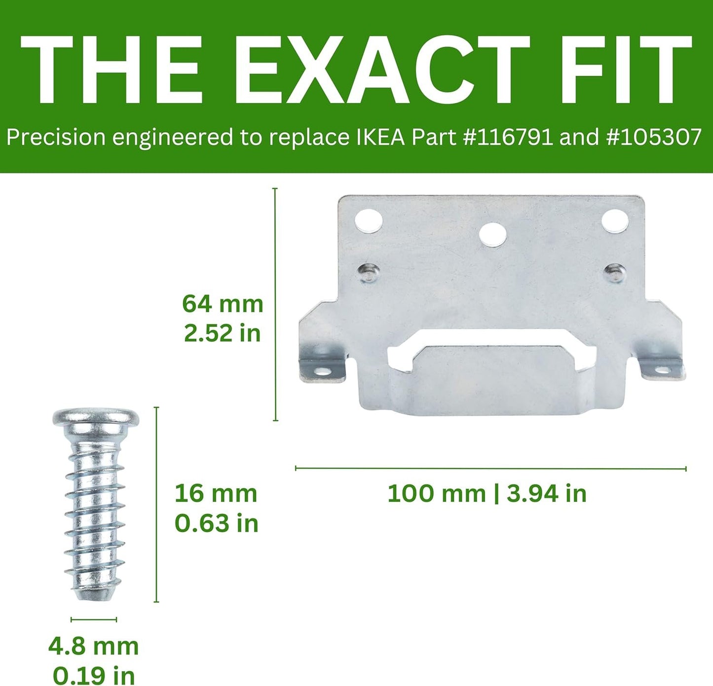 Spare Hardware Parts Replacement for IKEA Bed Frame Part 116791 (Mounting Plate) and 105307 (Screws)…