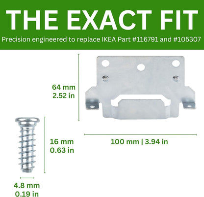 Spare Hardware Parts Replacement for IKEA Bed Frame Part 116791 (Mounting Plate) and 105307 (Screws)…