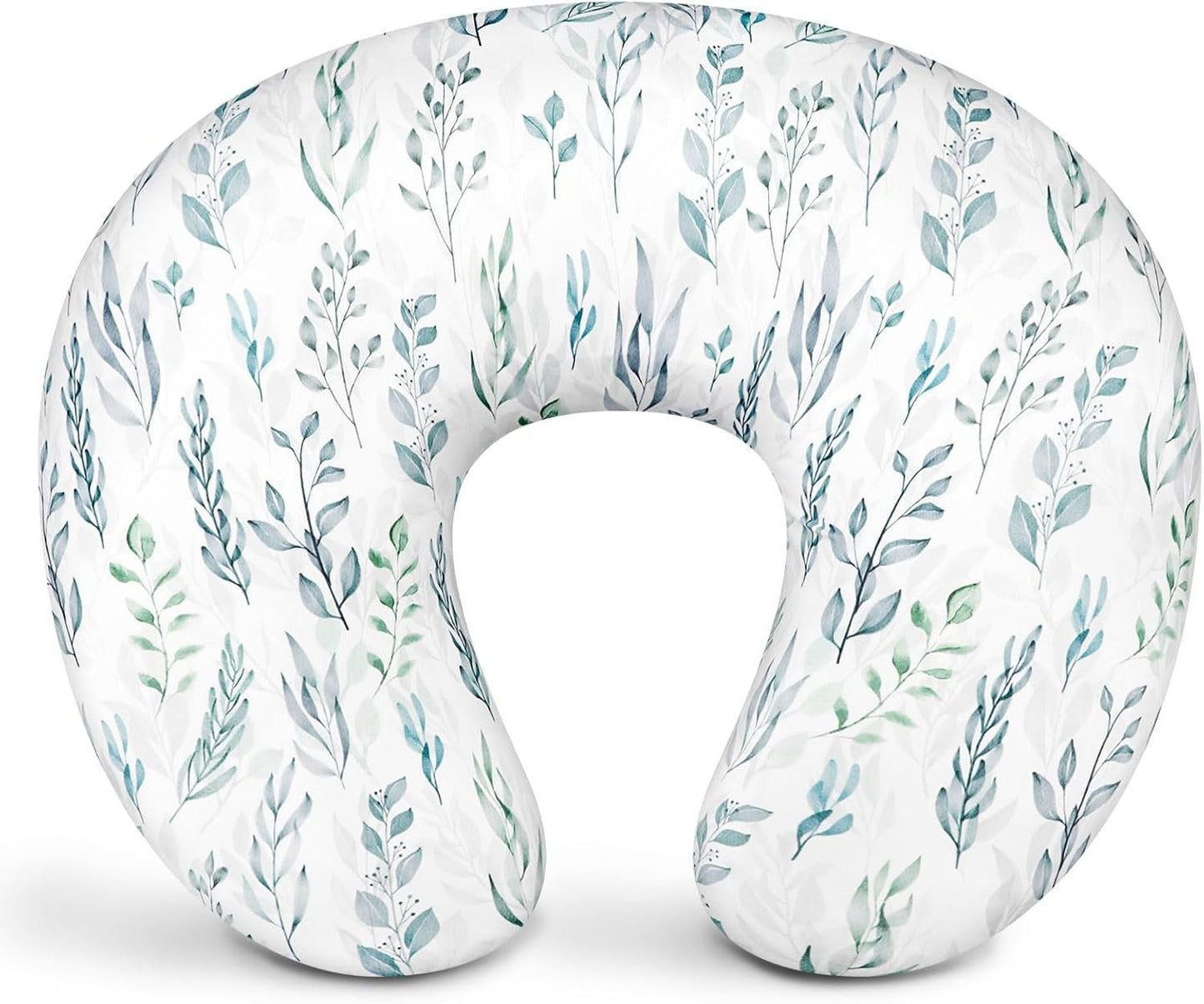 DILIMI Nursing Pillow for Breastfeeding, Ultra Soft Baby Essentials Breast Feeding Pillow for Bottle and Breastfeeding with Stretchy Removable Comfortable Nursing Pillow Cover, Green Leaf