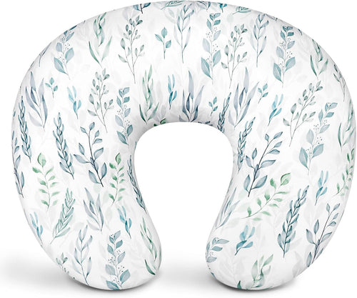 DILIMI Nursing Pillow for Breastfeeding, Ultra Soft Baby Essentials Breast Feeding Pillow for Bottle and Breastfeeding with Stretchy Removable Comfortable Nursing Pillow Cover, Green Leaf