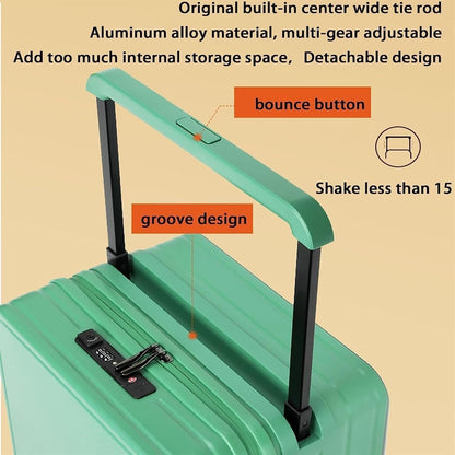 DRMEE Valigie Trolley Viaggio Interfaccia USB Valigie Trolley Bagagli Ruote Universali Lucchetto A Combinazione Doganale TSA Bagaglio (Color : White, Size : 20 in)